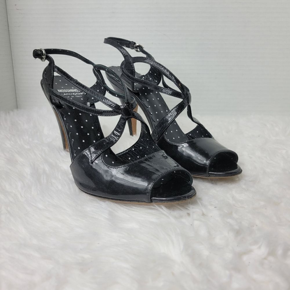 Moschino Cheap And Chic Spider Womens Size 7.5 Patent Slingback Heel - Picture 1 of 10